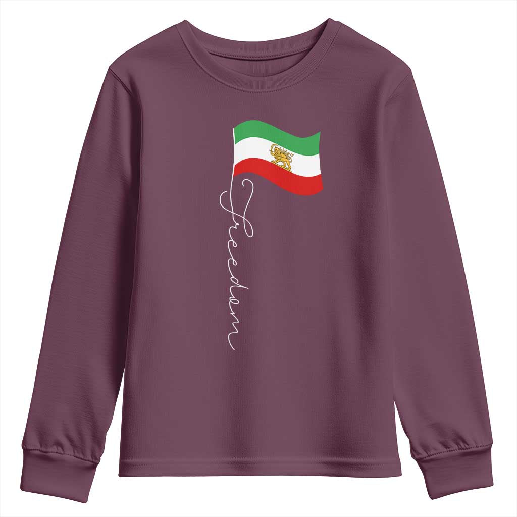 Persian Freedom Youth Sweatshirt Free Iran Proud Persian Iranian TS11 Maroon Print Your Wear