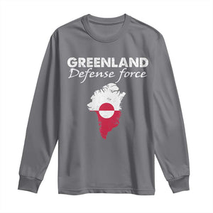 Greenland Defense Force Long Sleeve Shirt Political Statement Greenland Policy TS11 Charcoal Print Your Wear