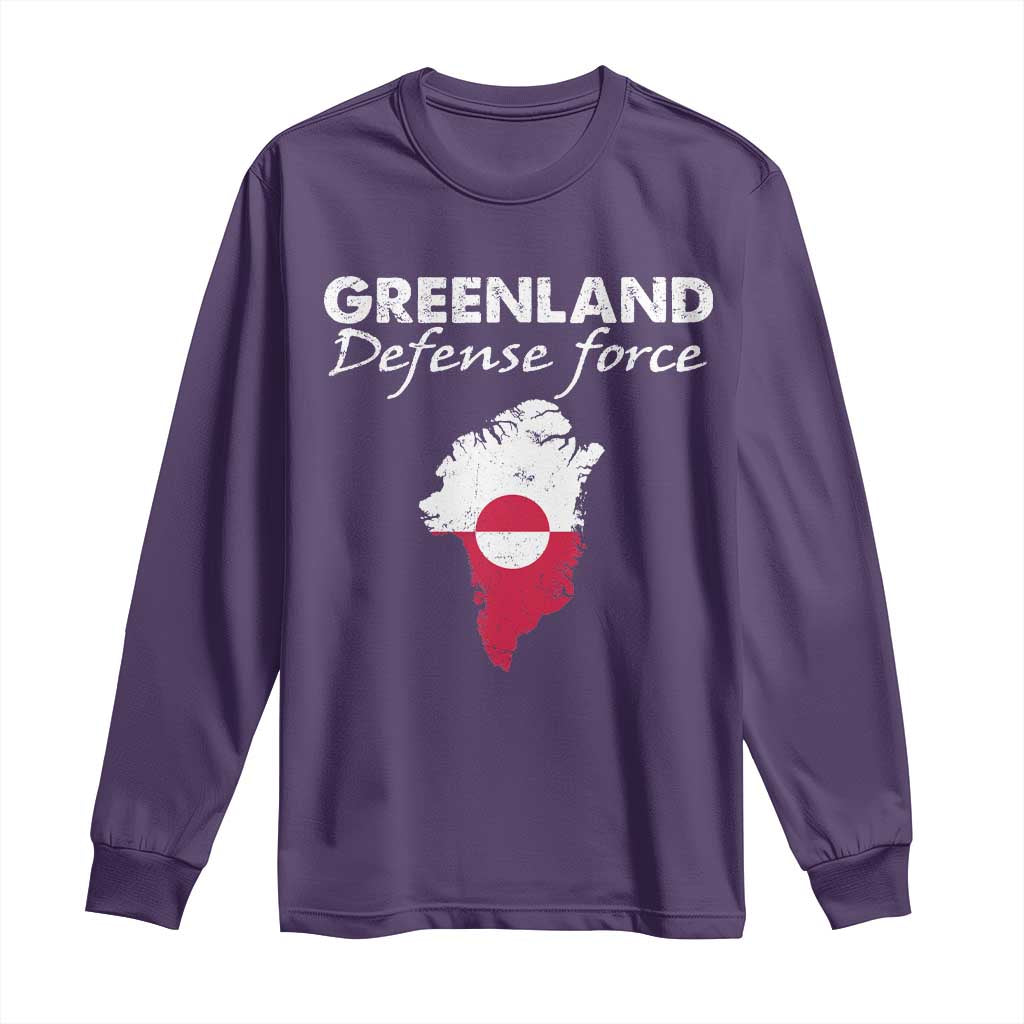 Greenland Defense Force Long Sleeve Shirt Political Statement Greenland Policy TS11 Purple Print Your Wear