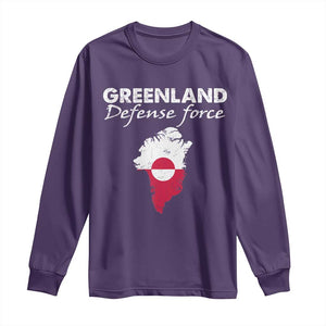 Greenland Defense Force Long Sleeve Shirt Political Statement Greenland Policy TS11 Purple Print Your Wear