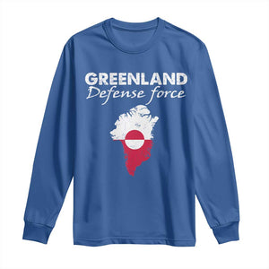 Greenland Defense Force Long Sleeve Shirt Political Statement Greenland Policy TS11 Royal Blue Print Your Wear