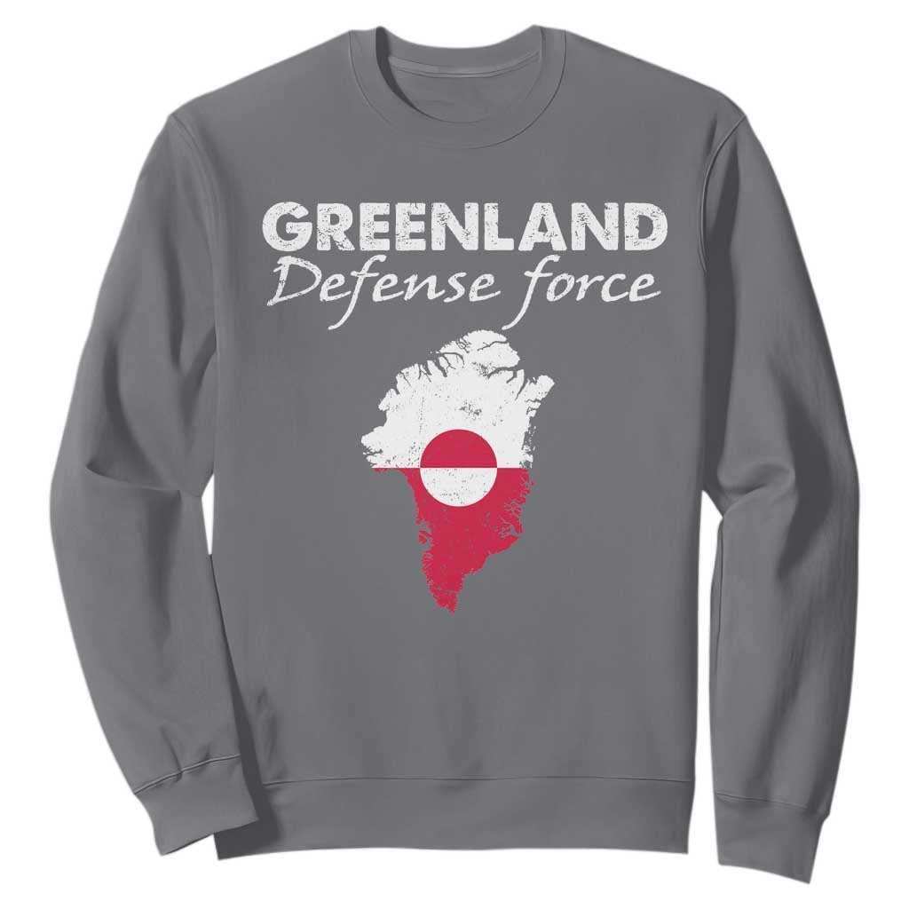 Greenland Defense Force Sweatshirt Political Statement Greenland Policy TS11 Charcoal Print Your Wear