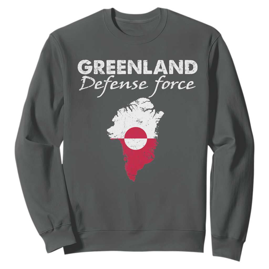 Greenland Defense Force Sweatshirt Political Statement Greenland Policy TS11 Dark Heather Print Your Wear