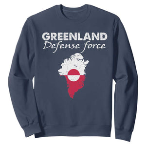 Greenland Defense Force Sweatshirt Political Statement Greenland Policy TS11 Navy Print Your Wear
