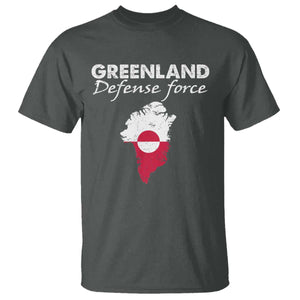 Greenland Defense Force T Shirt Political Statement Greenland Policy TS11 Dark Heather Print Your Wear