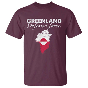 Greenland Defense Force T Shirt Political Statement Greenland Policy TS11 Maroon Print Your Wear