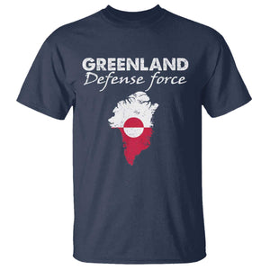 Greenland Defense Force T Shirt Political Statement Greenland Policy TS11 Navy Print Your Wear