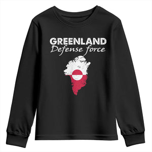 Greenland Defense Force Youth Sweatshirt Political Statement Greenland Policy TS11 Black Print Your Wear