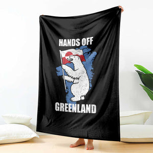 Hands Off Greenland Protest Throw Blanket Support Greenland Bear Holding Flag TS11 Print Your Wear