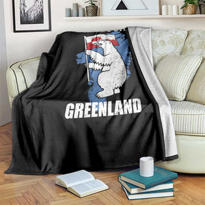Hands Off Greenland Protest Throw Blanket Support Greenland Bear Holding Flag TS11 Print Your Wear