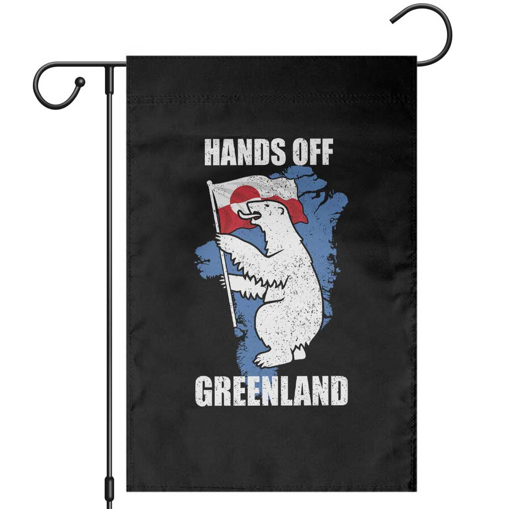 Hands Off Greenland Protest Garden Flag Support Greenland Bear Holding Flag TS11 Black Print Your Wear