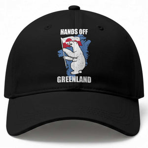 Hands Off Greenland Protest Baseball Cap Support Greenland Bear Holding Flag TS11 Print Your Wear