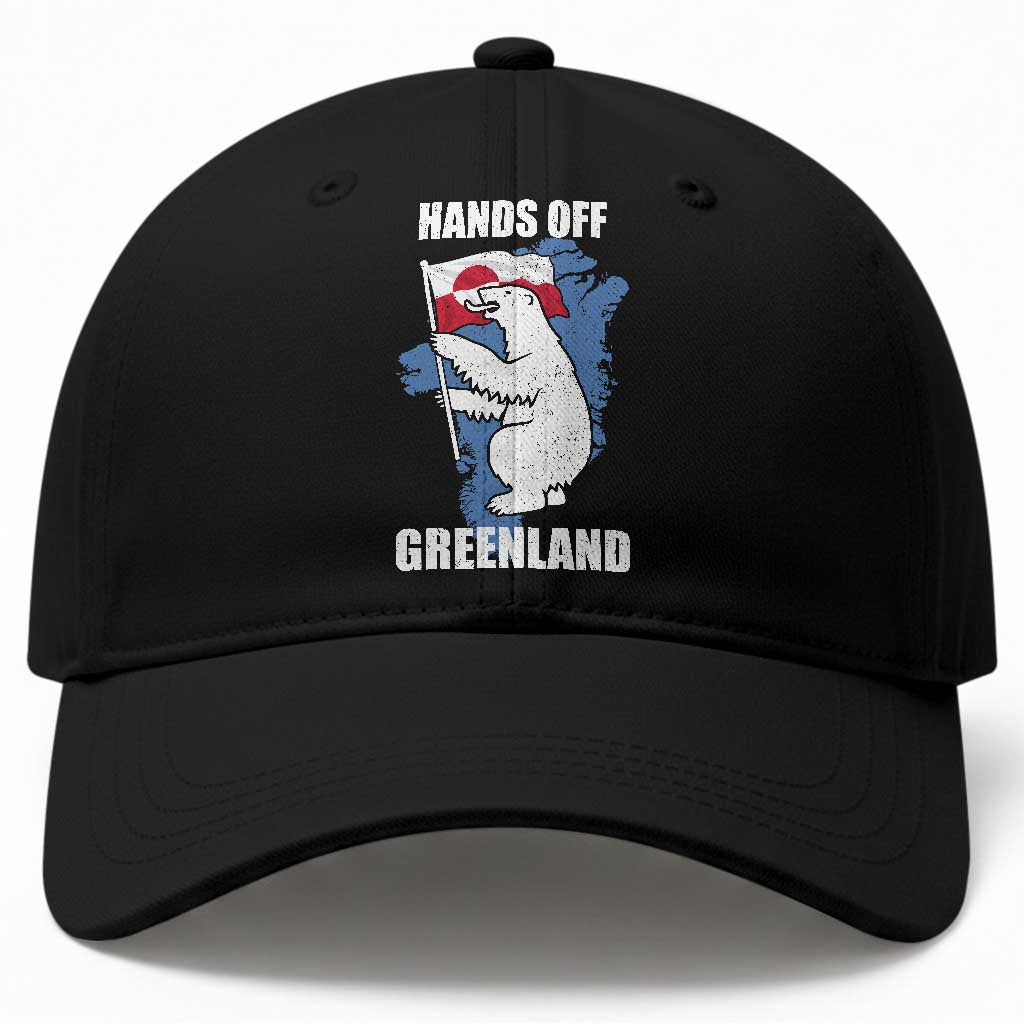 Hands Off Greenland Protest Baseball Cap Support Greenland Bear Holding Flag TS11 Print Your Wear