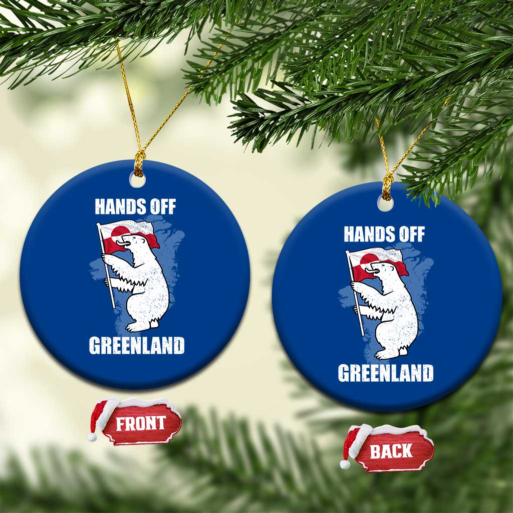Hands Off Greenland Protest Ceramic Ornament Support Greenland Bear Holding Flag TS11 1pc Blue Print Your Wear