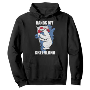 Hands Off Greenland Protest Hoodie Support Greenland Bear Holding Flag TS11 Black Print Your Wear