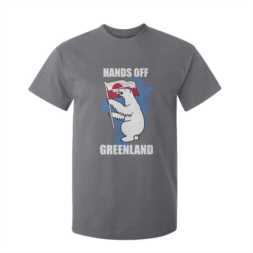 Hands Off Greenland Protest T Shirt For Kid Support Greenland Bear Holding Flag TS11 Charcoal Print Your Wear