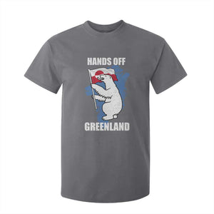 Hands Off Greenland Protest T Shirt For Kid Support Greenland Bear Holding Flag TS11 Charcoal Print Your Wear