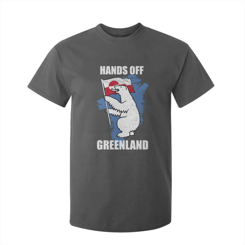 Hands Off Greenland Protest T Shirt For Kid Support Greenland Bear Holding Flag TS11 Dark Heather Print Your Wear