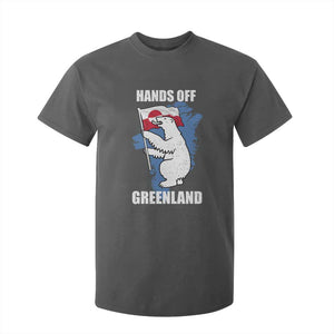 Hands Off Greenland Protest T Shirt For Kid Support Greenland Bear Holding Flag TS11 Dark Heather Print Your Wear