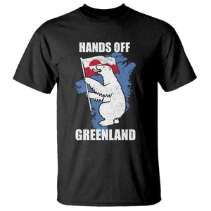 Hands Off Greenland Protest T Shirt Support Greenland Bear Holding Flag TS11 Black Print Your Wear