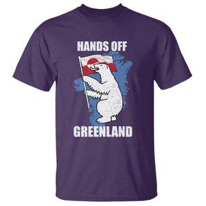 Hands Off Greenland Protest T Shirt Support Greenland Bear Holding Flag TS11 Purple Print Your Wear
