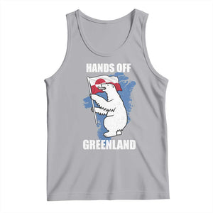Hands Off Greenland Protest Tank Top Support Greenland Bear Holding Flag TS11 Athletic Heather Print Your Wear