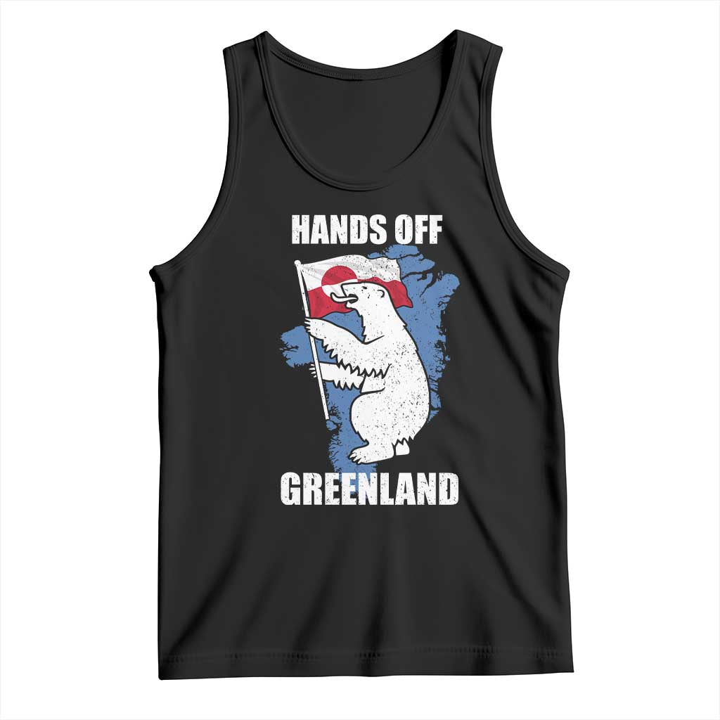 Hands Off Greenland Protest Tank Top Support Greenland Bear Holding Flag TS11 Black Print Your Wear