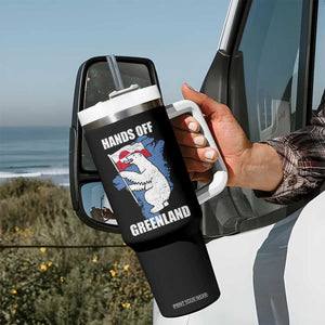 Hands Off Greenland Protest Tumbler With Handle Support Greenland Bear Holding Flag TS11 Print Your Wear