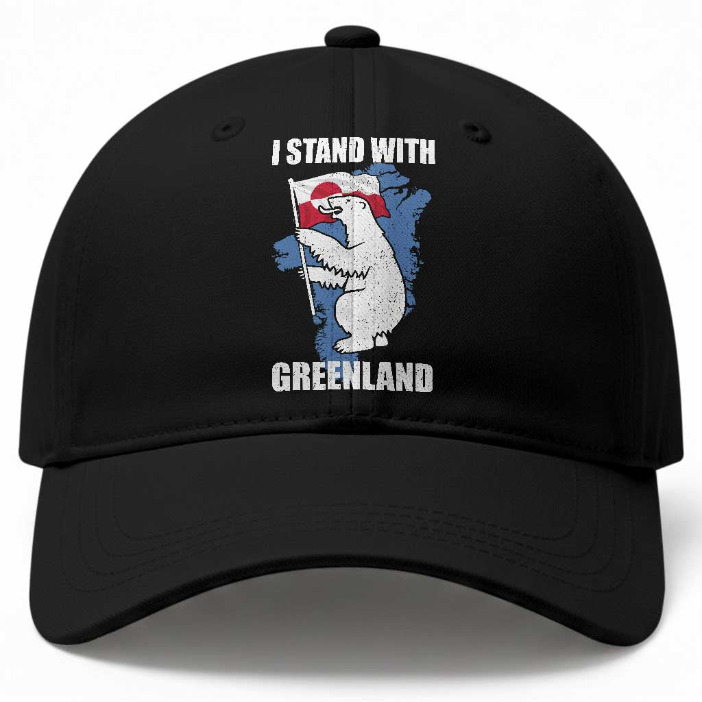 I Stand With Greenland Baseball Cap Polar Bear Greenland Protest TS11 Print Your Wear