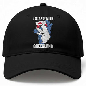 I Stand With Greenland Baseball Cap Polar Bear Greenland Protest TS11 Print Your Wear