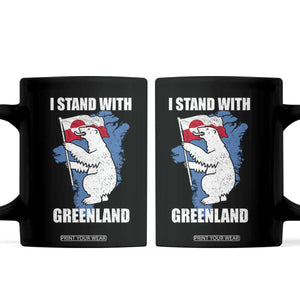 I Stand With Greenland Coffee Mug Polar Bear Greenland Protest TS11 Black Print Your Wear