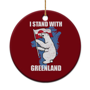 I Stand With Greenland Ceramic Ornament Polar Bear Greenland Protest TS11 1pc Red Print Your Wear