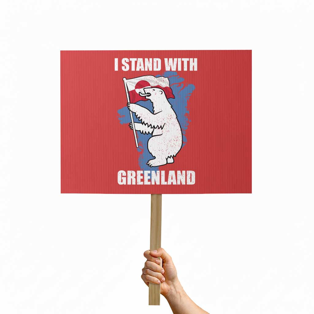 I Stand With Greenland Protest Sign Polar Bear Greenland Protest TS11 Horizontal 18