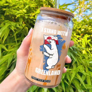 I Stand With Greenland Glass Can Polar Bear Greenland Protest TS11 Black Print Your Wear