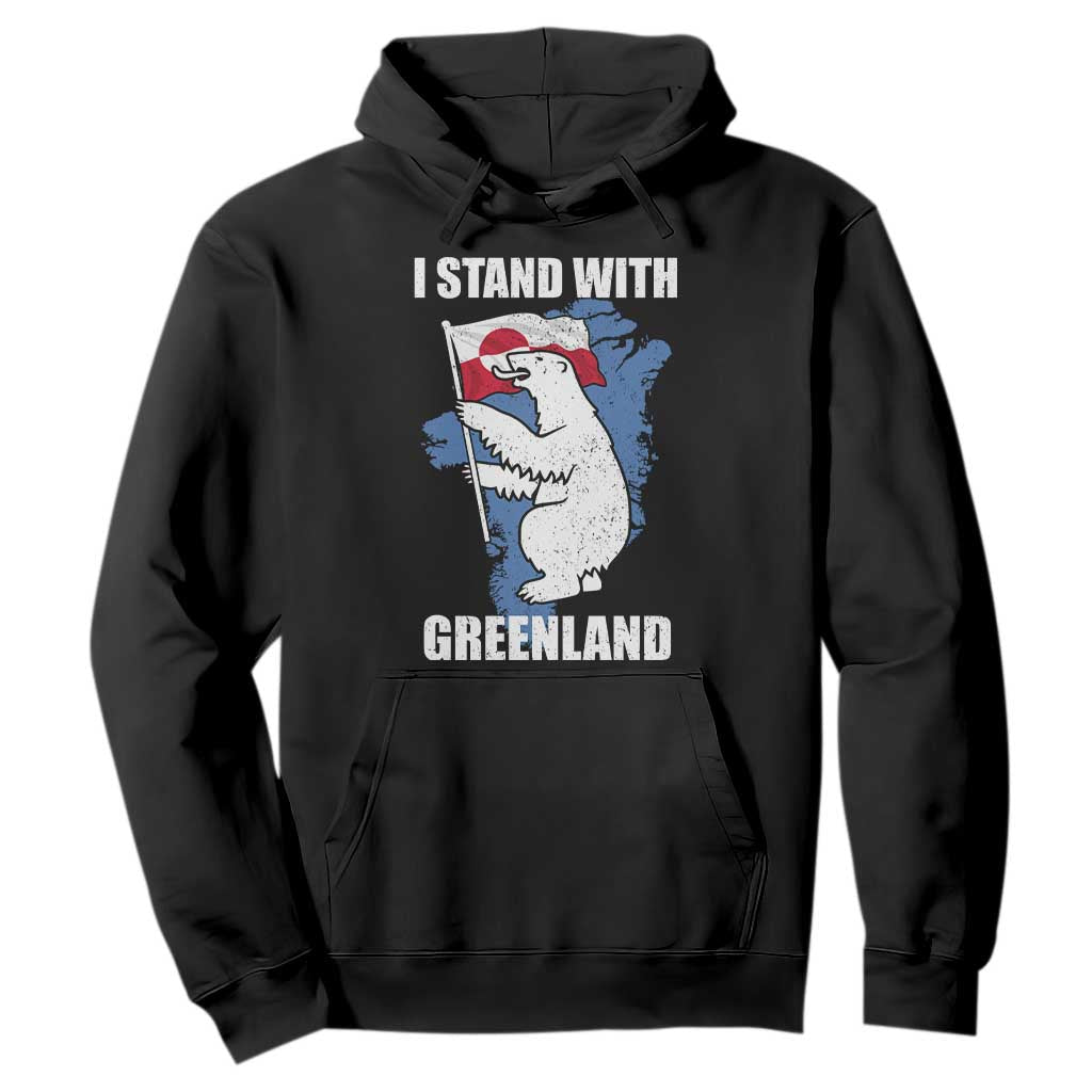 I Stand With Greenland Hoodie Polar Bear Greenland Protest TS11 Black Print Your Wear