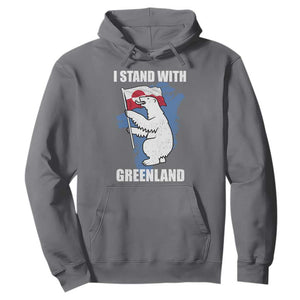 I Stand With Greenland Hoodie Polar Bear Greenland Protest TS11 Charcoal Print Your Wear