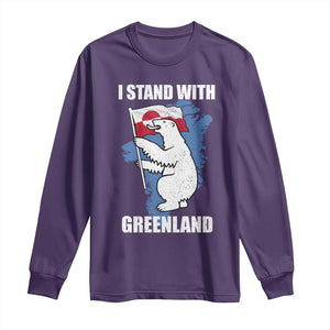 I Stand With Greenland Long Sleeve Shirt Polar Bear Greenland Protest TS11 Purple Print Your Wear