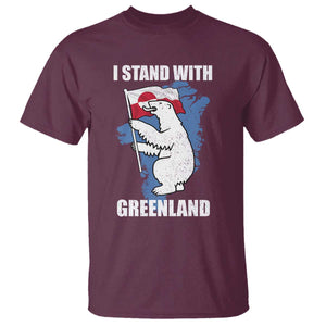I Stand With Greenland T Shirt Polar Bear Greenland Protest TS11 Maroon Print Your Wear