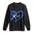 Funny Check Your Colon Colorectal Cancer Awareness Long Sleeve Shirt Dark Blue Ribbon Heart TS11 Black Print Your Wear