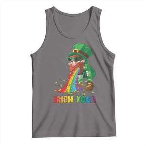 Funny Irish Yoga St Patrick's Day Beer Drinking Tank Top Drunk Leprechaun TS11 Deep Heather Print Your Wear