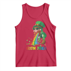 Funny Irish Yoga St Patrick's Day Beer Drinking Tank Top Drunk Leprechaun TS11 Red Print Your Wear