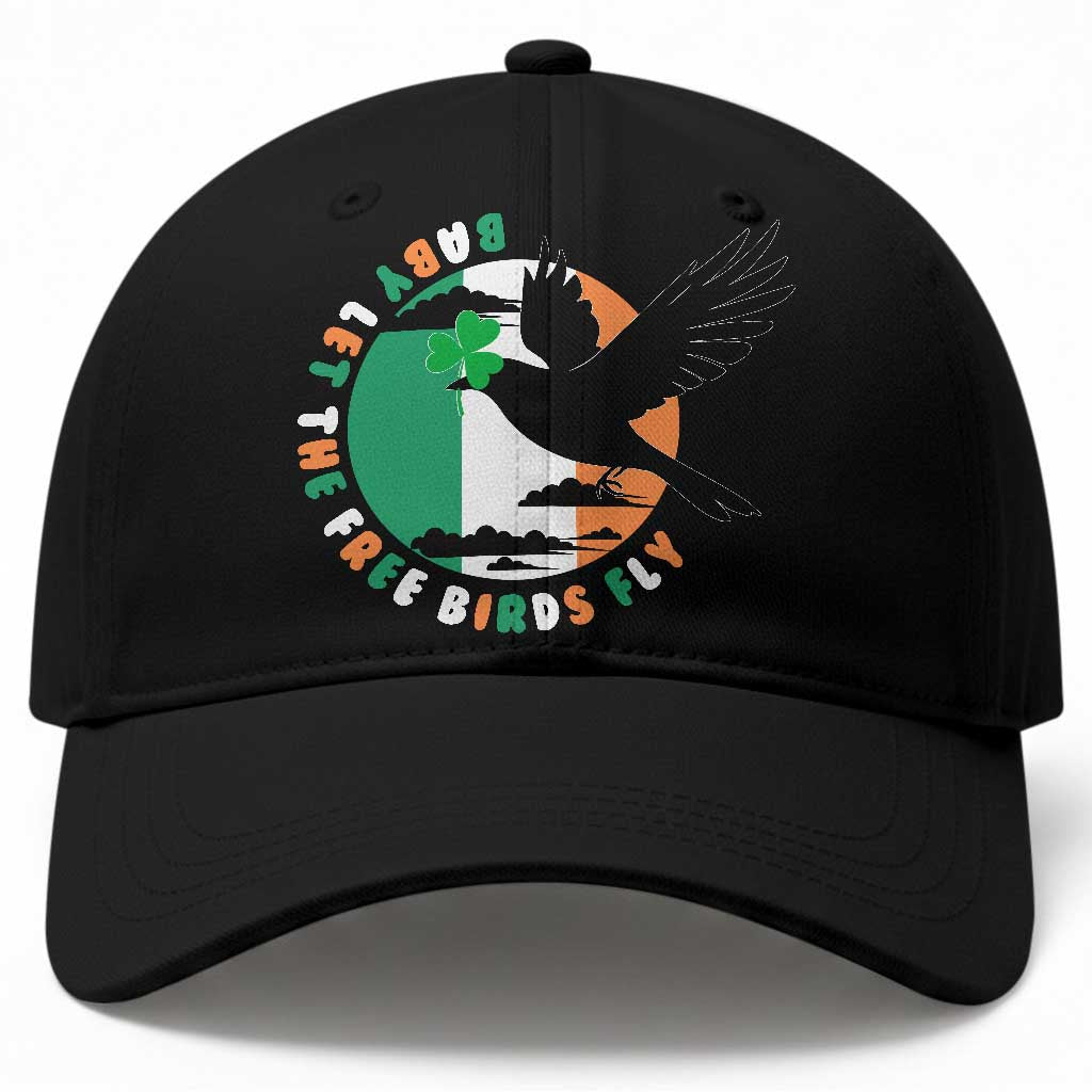 Irish Pride Baseball Cap Baby Let The Free Birds Fly Ireland Flag Shamrock TS11 Print Your Wear