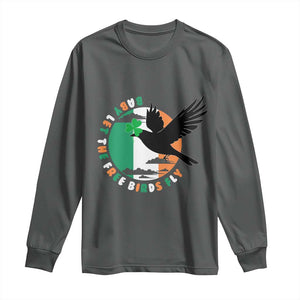 Irish Pride Long Sleeve Shirt Baby Let The Free Birds Fly Ireland Flag Shamrock TS11 Dark Heather Print Your Wear