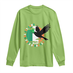 Irish Pride Long Sleeve Shirt Baby Let The Free Birds Fly Ireland Flag Shamrock TS11 Lime Print Your Wear