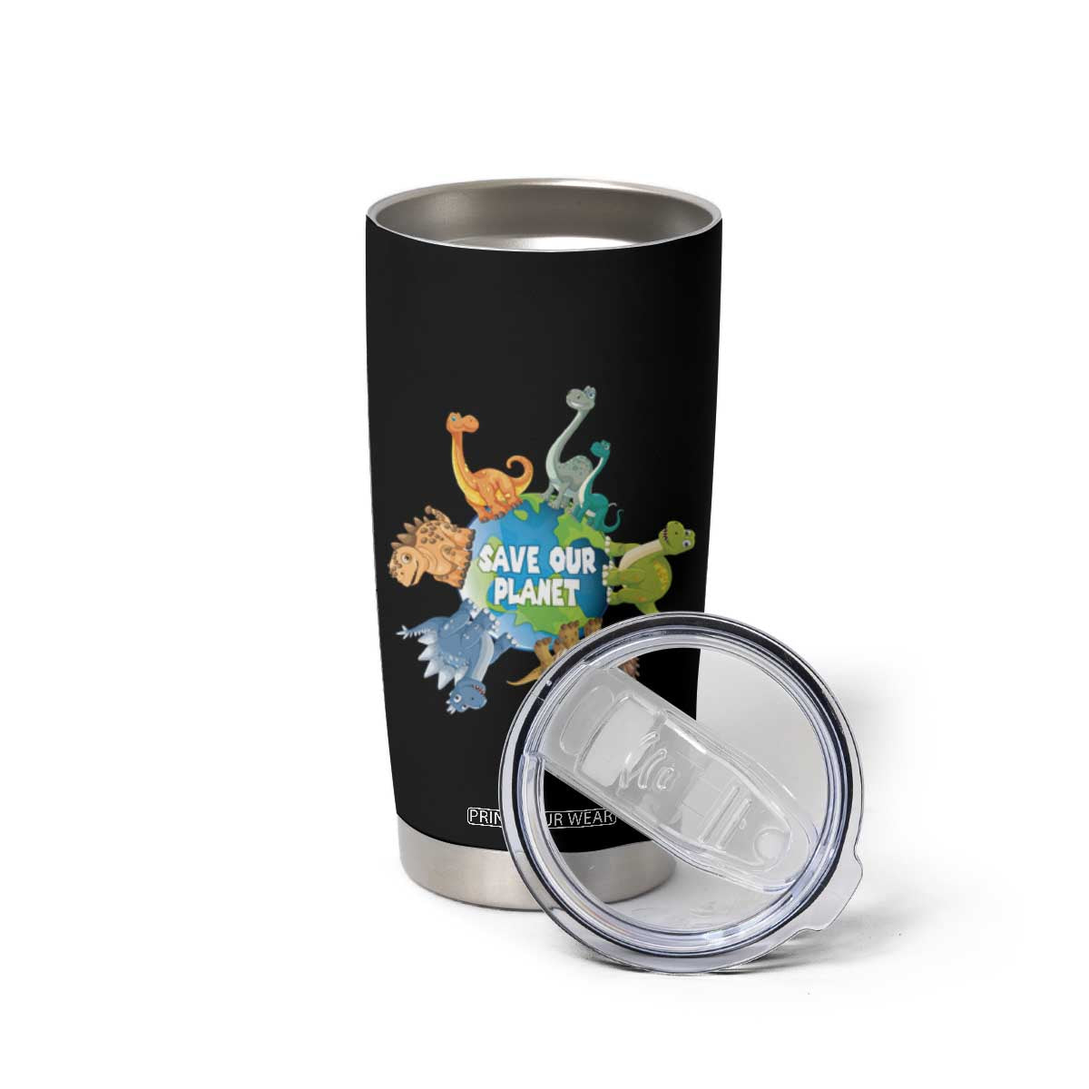Earth Day Save Our Planet Tumbler Cup Cute Dinosaurs Around World TS11 Print Your Wear