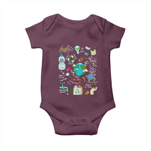 Earth Day Ecological sustainability Environment Protection Baby Onesie TS11 Maroon Print Your Wear