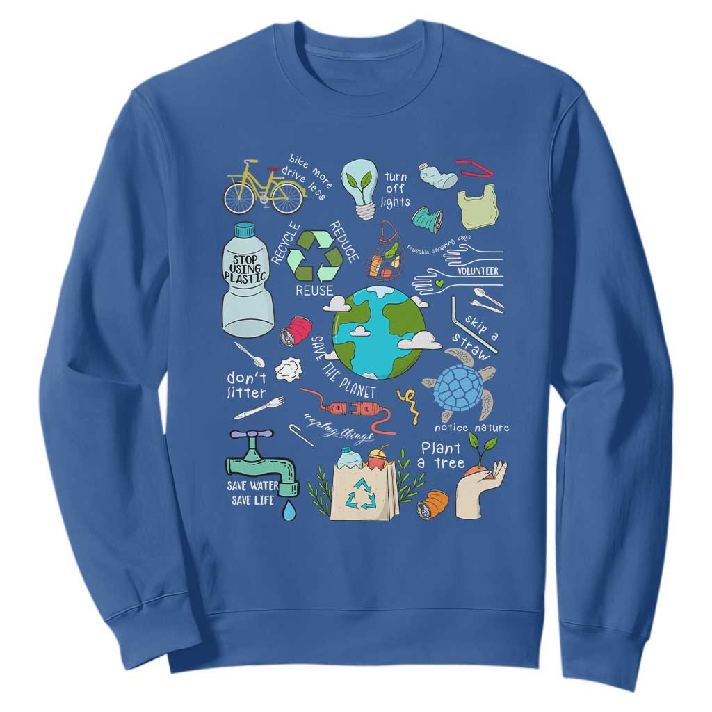 Earth Day Ecological sustainability Environment Protection Sweatshirt TS11 Royal Blue Print Your Wear