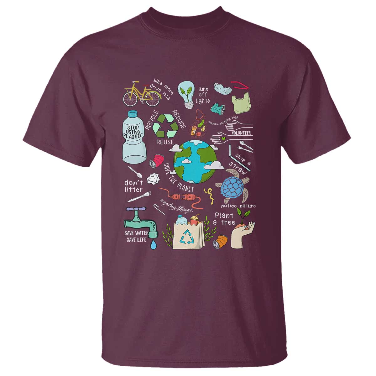 Earth Day Ecological sustainability Environment Protection T Shirt TS11 Maroon Print Your Wear