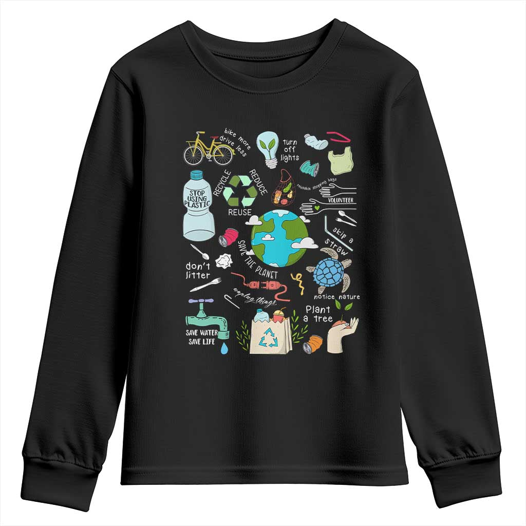 Earth Day Ecological sustainability Environment Protection Youth Sweatshirt TS11 Black Print Your Wear