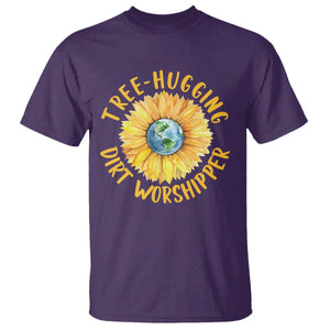 Earth Day Tree Hugging Dirt Worshipper T Shirt Earth Sunflower TS11 Purple Print Your Wear